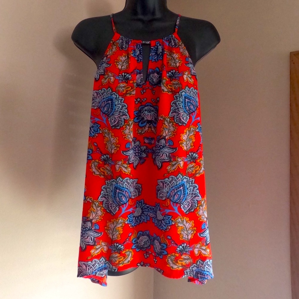 Stitch Fix Collective Concepts Gorgeous Orange Geometric Halter Tank - NWOT